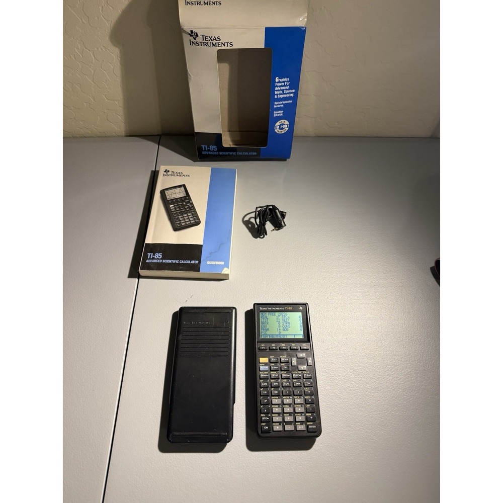 Texas Instruments TI-85 Graphing Calculator With Link Cable Tested Works